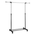 Ktaxon Adjustable Rolling Clothes Rack SingleBar Hanging Garment Heavy