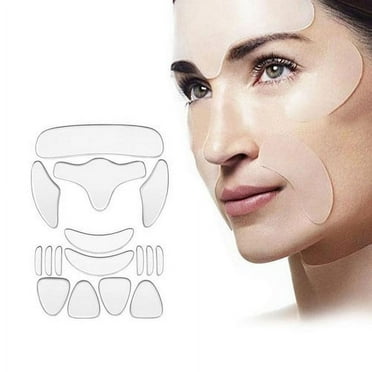 16Pcs/Set Reusable Silicone Anti-Wrinkle Face Forehead Sticker Cheek Chin Sticker Facial Patches Wrinkle Remover Strips