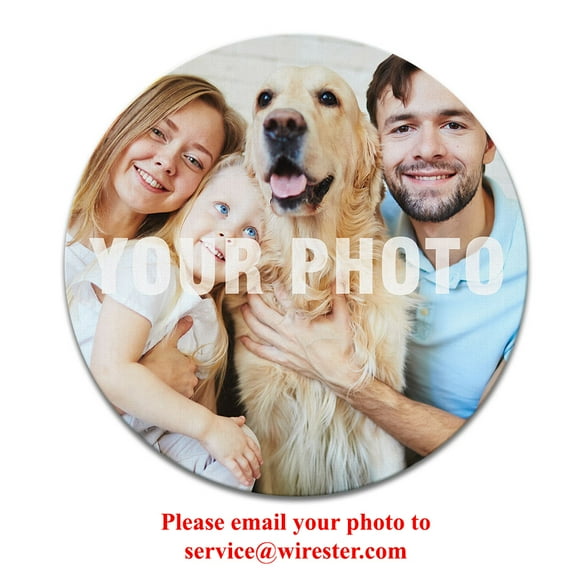 WIRESTER Round Customized Personalized Gaming Mat Mousepads Non-Slip Rubber Base Mousepad Stitched Edge 7.9x7.9x0.12 in, Non-Slip Mouse Pad for Home, Office, and Gaming Desk