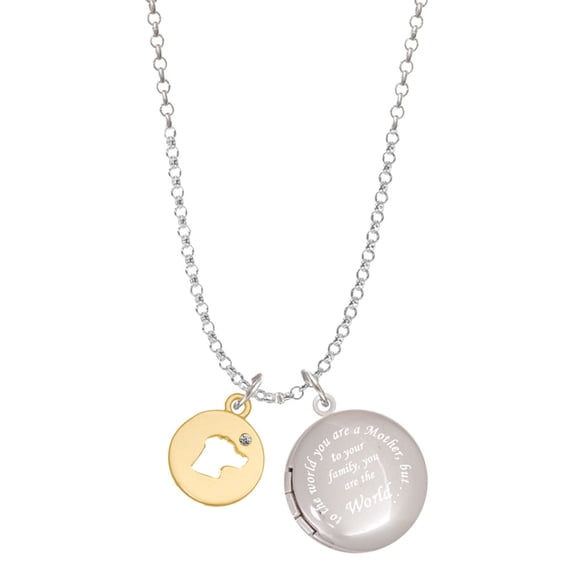 Delight Jewelry Goldtone Dog Head Silhouette To the World You are a Mother Locket Necklace