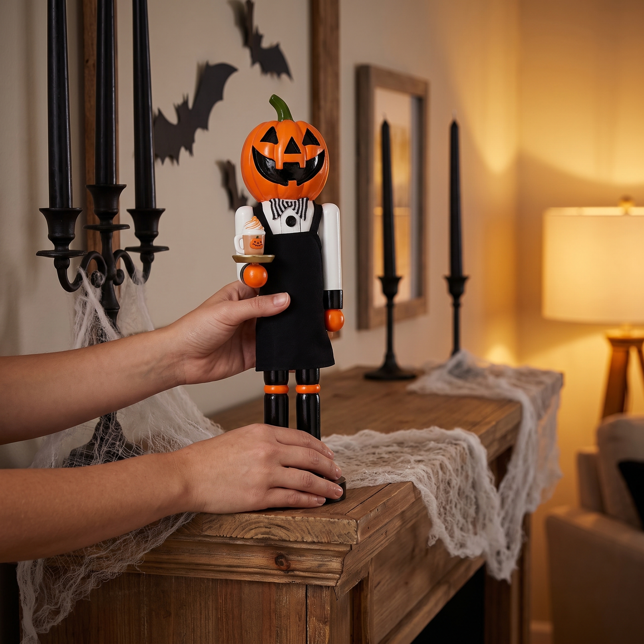 Way To Celebrate Wooden Pumpkin Nutcracker, 14.8 Inches photo 2