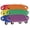 Blue,Green,Orange,Red,Yellow,Purple, variant on Plastic Scooter Board with Contoured Handles - Blue, 16" x 12"
