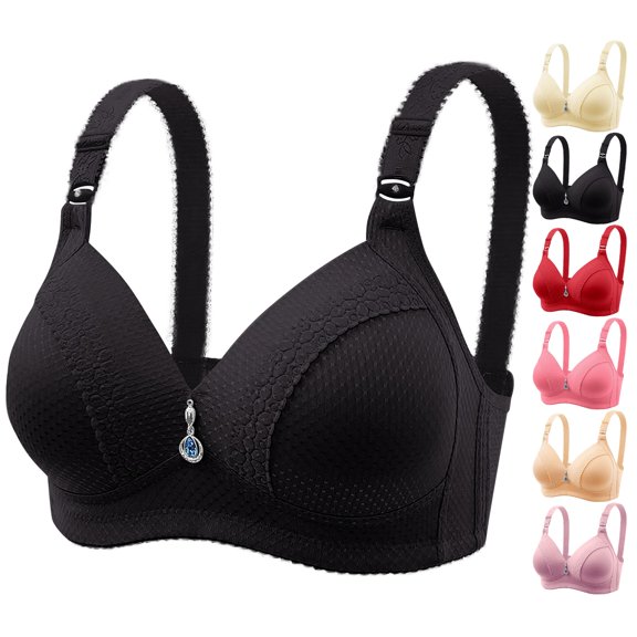 Gymayou Women’s Thin Cup Wireless Lift Bra Anti Sagging Side Support Bra Full Coverage Comfort Bra With Removable Thin Bust Pads Beige A