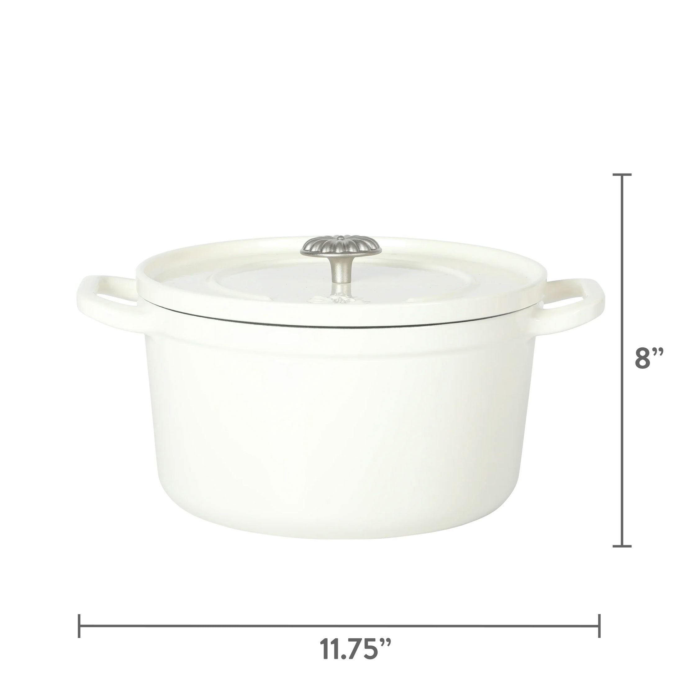 The Pioneer Woman 5 qt Enameled Cast Iron Dutch Oven Pot with Side Handles and Self-Basting Lid, Linen