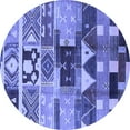 thumbnail image 1 of Ahgly Company Indoor Round Oriental Blue Industrial Area Rugs, 6' Round, 1 of 4