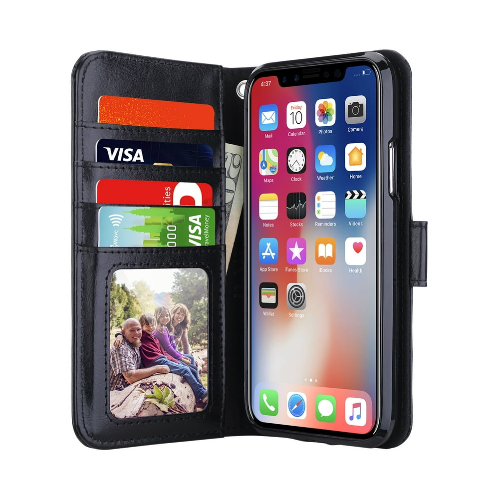 iPhone X Wallet Case, ULAK Flip Cover Protective PU Leather Case Credit