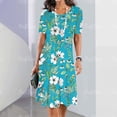 thumbnail image 3 of 2024 New Women‘s Dresses Floral Printed Summer Elegant Midi Dresses Feamle Short Sleeve Dress Fashion Oversized Clothes, 3 of 7