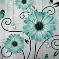 thumbnail image 6 of Rustic Farmhouse Shower Curtain, Farm Teal Daisy Flowers Butterfly on Country Wooden Bath Curtain, Turquoise Blue Floral Bathroom Accessories Cute Wildflower Bathroom Curtains Set with Hooks, 36X72IN, 6 of 6