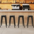 thumbnail image 6 of Yaheetech 30'' Set of 4 Metal Bar Stools Vintage Counter Bar Stool Stackable Chairs Black, 6 of 7