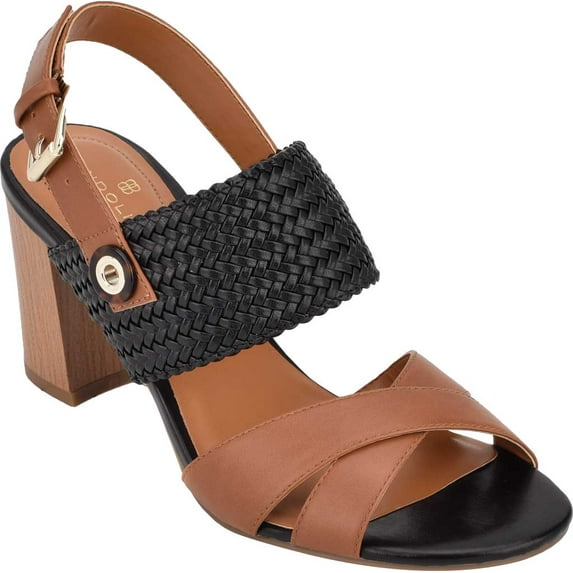 Women's Bandolino Dante Block Heel Slingback Luggage Faux Leather 7 M