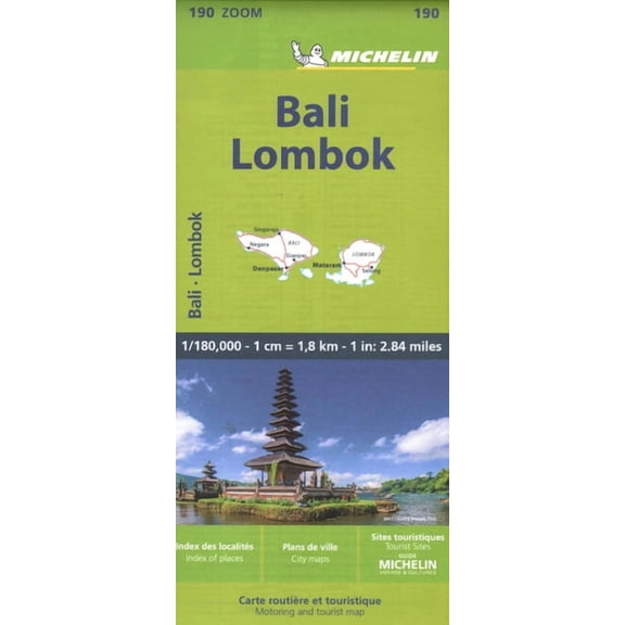Michelin Bali: Lombok Road and Tourist Zoom Map 190, (Paperback)