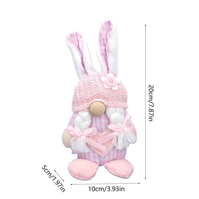 Adorno de peluche para Conejito de Pascua 2026 – Muñeca de conejo rosa verde poliéster suave de 7,87 pulgadas, decoración colgante para el hogar, regalo de Pascua mono lavable