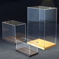 thumbnail image 2 of Caja de exhibición de acrílico transparente personalizada, caja de ensamblaje de base de madera, cubo de encimera, caja de exhibición a prueba de polvo para manualidades de juguetes de acción, 2 of 5