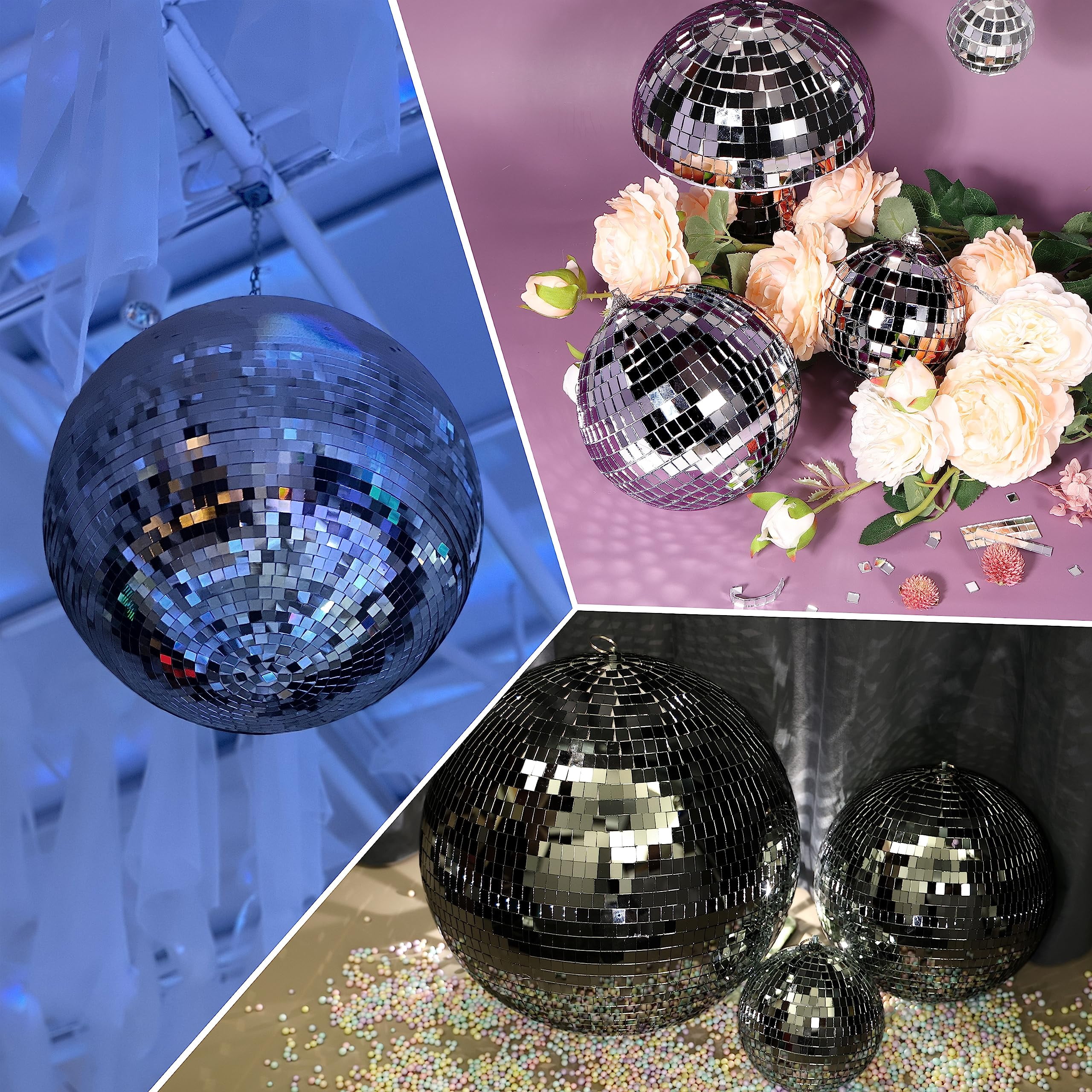 2360 Disco Tiles  5 X 5 Mm Self-adhesive Ball Stickers Real Glass Mirror For Crafts Diy Photo Frame Art Collage Indoor Decor (black)