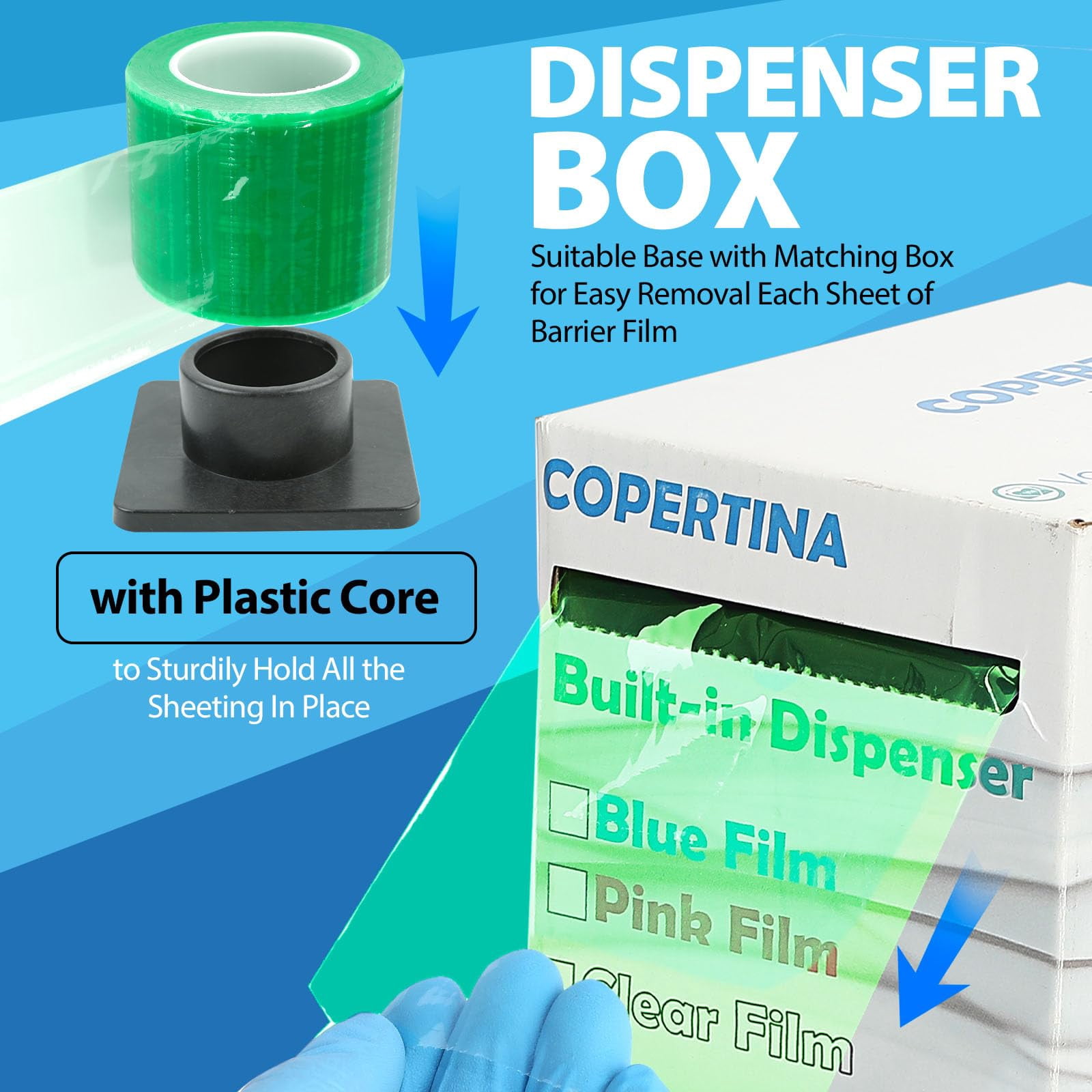 Dental Barrier Film Roll, 4 x 6 in, 1200 Sheets – Green
