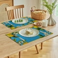 thumbnail image 5 of Shiartex Lemons Flowers Blue Background Linen Table Placemat Set of 4 for Birthday Parties, Christmas, Restaurants, Home Decor 18x12in, 5 of 8