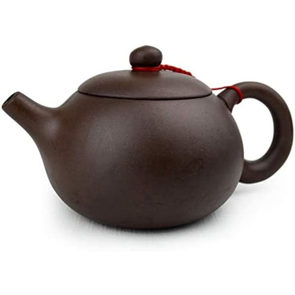 Teapot Chinese Yixing Clay Xishi Pot 7oz /210cc Zisha ZiNi Gongfu cha for Loose Tea (Dark brown)