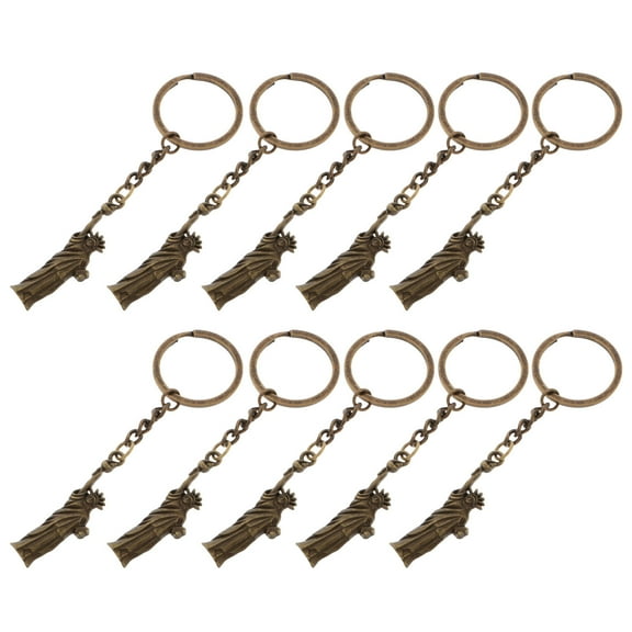 FRCOLOR 10pcs Statue Of Liberty Keychain Charm Compact Metal Key Ring Pendant For Men And Women American Souvenir Building Statue For Keys Bags And Patriotic Celebrations