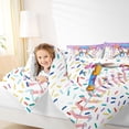 thumbnail image 3 of Castle Fairy Ice Cream Baseball Print King Bedding 7pcs, Sport Ball Gamer Pattern King Bed in a Bag, Blue Pink Purple, 3 of 7