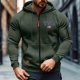 thumbnail image 5 of Ceisia Men's casual sports solid color hooded jacket pocket long Gift sleeve outerwear, 5 of 6