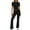 Black, variant on Chbgutlmr Going Out Outfits for Women 2 Piece Crewneck Short Sleeve T Shirts Ruched Flare Pants Slim Sets
