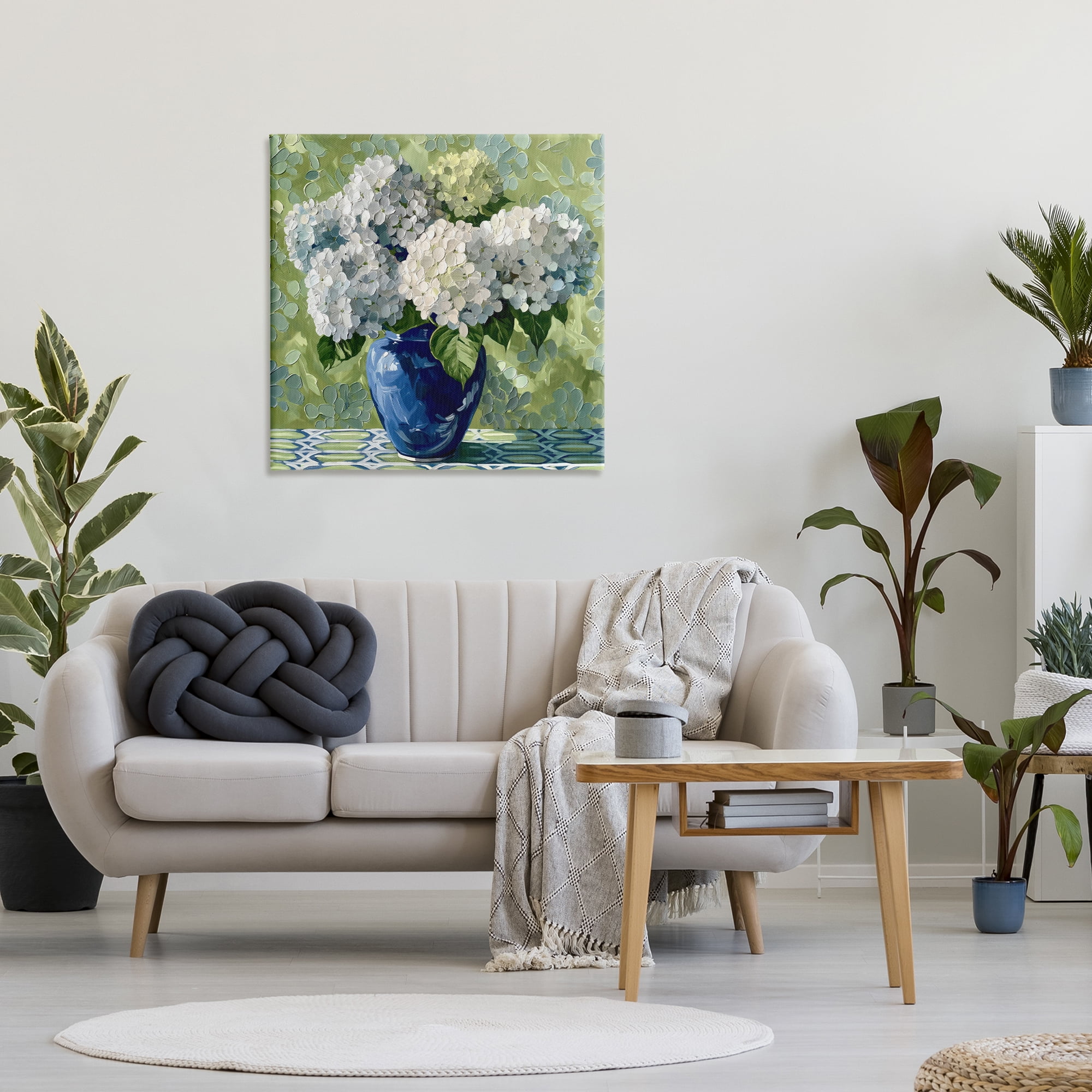 Stupell Industries White Hydrangeas in Blue Vase Canvas Wall Art, design by Gina Kelly