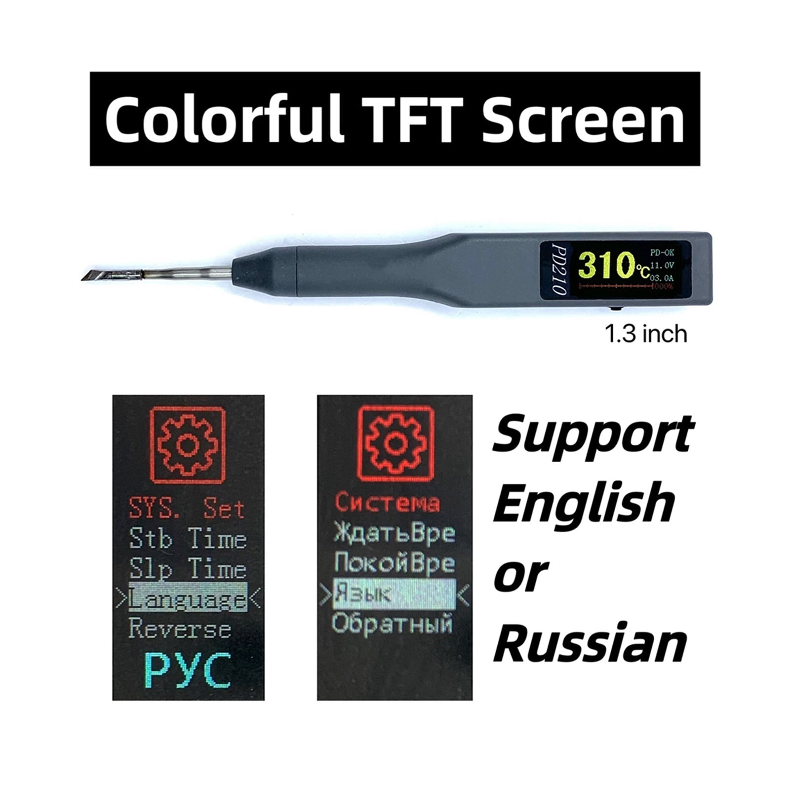 70W Smart Electric Soldering Iron Pen, 0.96 Inch Color Screen PD210 Welding Pen For Electronic DIY/Welding/Electrical Maintenance