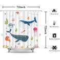 thumbnail image 3 of Whale Shower Curtain for Bathroom Decor Cute Fish Funny Whale Coral Starfish Ocean Bath Accessories for Kids Boys Girls Polyester Waterproof Bath Curtain with 12 Hooks, 72''''x 72'''', 3 of 6