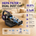 thumbnail image 4 of VASG Mattress Vacuum Cleaner, 16Kpa Bed Vacuum Cleaner with UV Light, HEPA Filtration, 500W Corded Handheld Vacuum for Bed, Sofa & Couch (Black), 4 of 8