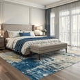 thumbnail image 3 of Modern Abstract Area Rug 5x7 Living Room Carpet Machine Washable Rug Non Slip Bedroom Carpet Dorm Rugs Nursery Rug Stain Resistance Mat for Dining Room Wool Indoor Rug Blue, 3 of 13