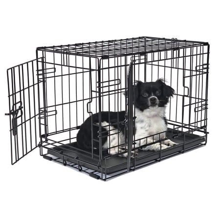 Vibrant Life Foldable 2-Door 22" Wire Crate for Dogs with Divider and Leak-Proof Tray