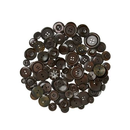 UPC: 0886946635519 | Dark Brown Wooden Buttons By Loops & Threads®