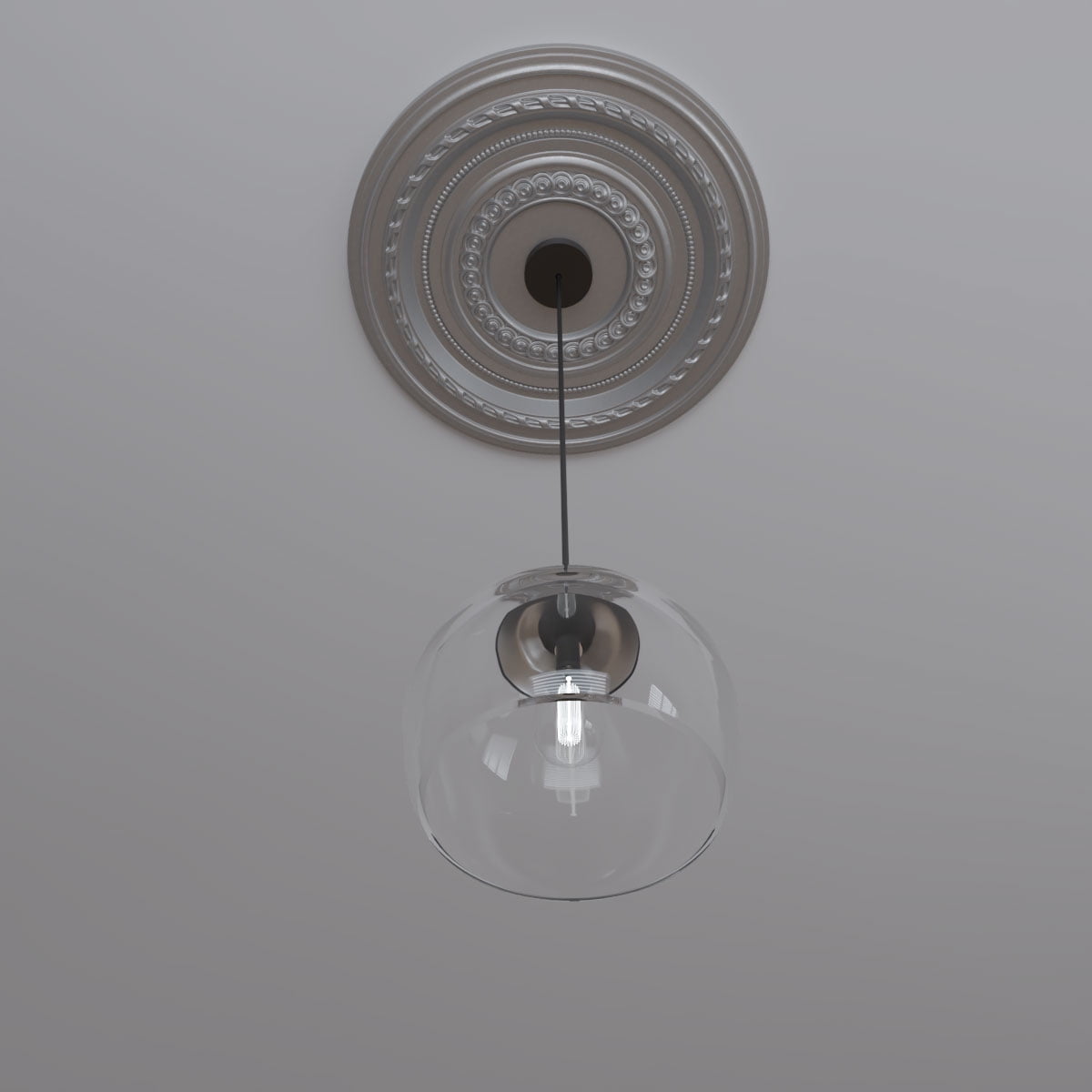 Ekena Millwork 22"OD x 3 1/2"ID x 1"P Cole Thermoformed PVC Ceiling Medallion (Fits Canopies up to 6"), Bright Coat Aluminum