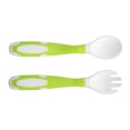 thumbnail image 4 of Baby Fork Spoon, Silicone First Training Baby Utensils Set With Case For Self Feeding For Infant Blue,Pink,Green, 4 of 8