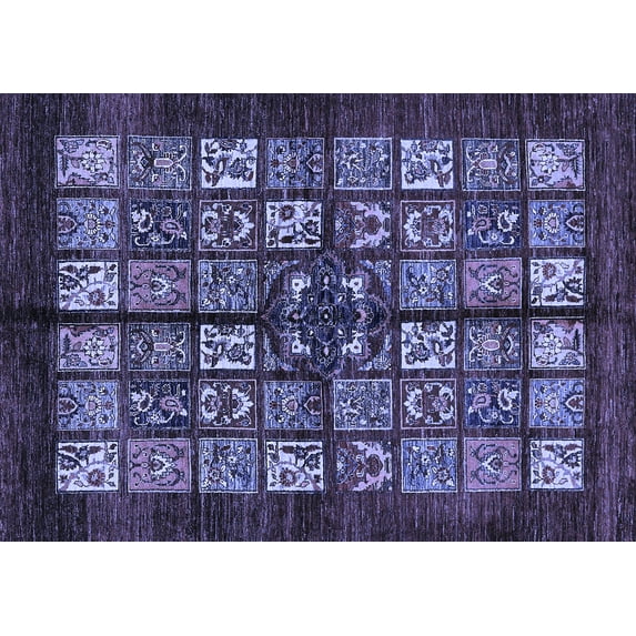 Ahgly Company Indoor Rectangle Abstract Blue Modern Area Rugs, 5' x 8'