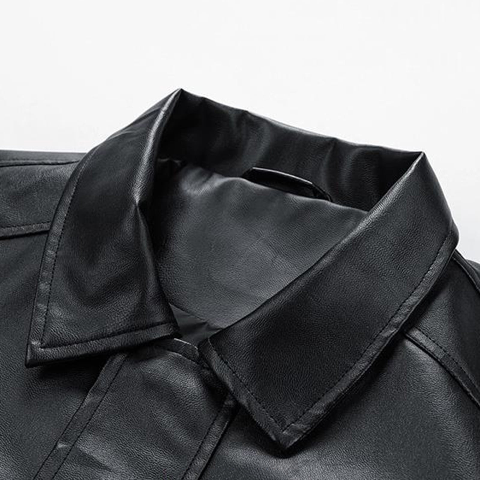 LNWUY Men's Oversized Faux Leather Bomber Jacket Vintage Biker Moto Style with Zipper Pockets, Durable and Stylish Outerwear Black XXXL