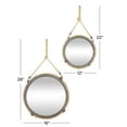 thumbnail image 3 of DecMode 28", 22"H Brown Wall Mirror with Rope Accents, Set of 2, 3 of 9
