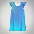 thumbnail image 2 of safuny Girls's A Line Dress Teens Clearance Rainbow Tie Dye Lovely Round Neck Pleated Swing Hem Vintage Holiday Short Sleeve Comfy Princess Dress Blue 150, 2 of 4