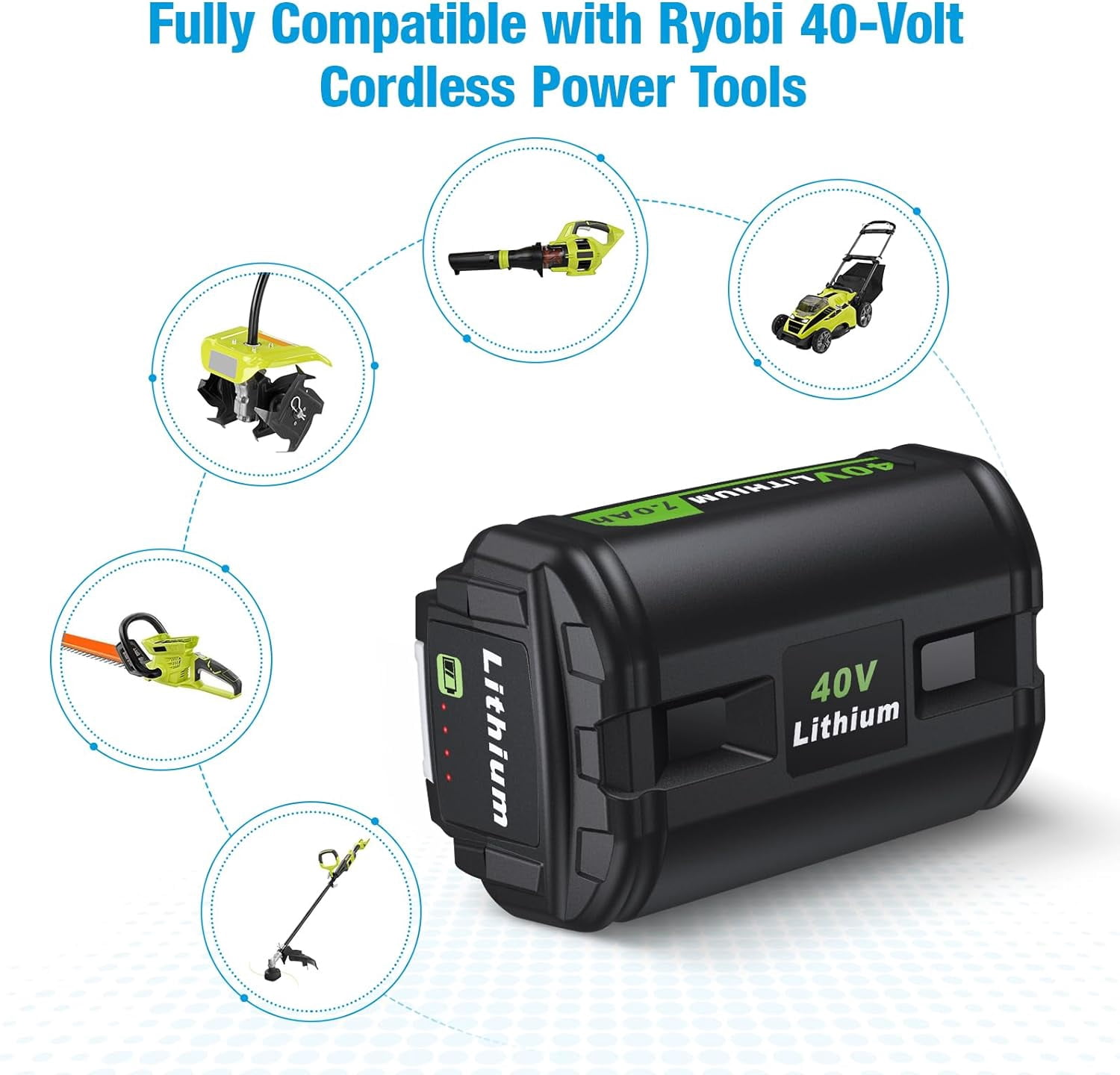 40V 6.0Ah Lithium Battery for Ryobi 40V OP4060 OP4015 OP4026 OP40261 OP40201 OP4030
