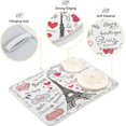 thumbnail image 3 of GZHJMY Trendy Collection Paris Eiffel Tower Symbols Absorbent Dish Drying Mat Microfiber Kitchen Countertop Table Protector Multi-Purpose Counter Rack Sink Drainer Pad (16" x 18"), 3 of 6