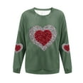 thumbnail image 4 of Zorckvet Womens Sweatshirts Crewneck Casual Pullover Shirts Heart Print Crewneck Long Sleeve Valentines Tops for Women Fashion, 4 of 4