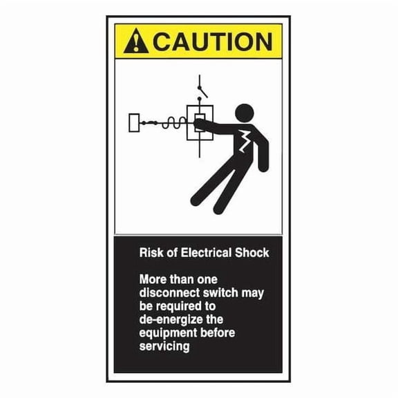 CEMA Label, 6 in Height, 3 in Width, Vinyl, Vertical Rectangle, English