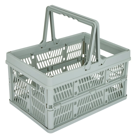 Simplify Collapsible Storage Crate with Carrying Handles in Grey