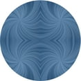 thumbnail image 1 of Ahgly Company Tapis d'Intérieur à Motifs Bleus, 4' Ronds, 1 of 6