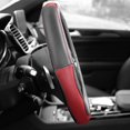 thumbnail image 4 of Sleek & Sporty Genuine Leather Steering Wheel Cover - RED, 4 of 5