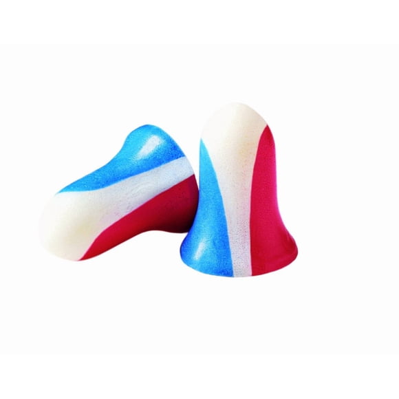 Howard Leight R-03113 Super Ear Plugs, Foam, NRR 33, Uncorded, Red/White/Blue, 100 Pair