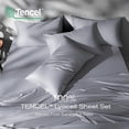 thumbnail image 2 of Tencel Sheet Set  Size,  Eucalyptus Lyocell, Breathable & Cooling , Deep Pocket Up to 15 Inch, Silky Soft, Ideal for  s - 3 count (, Light Grey), 2 of 6
