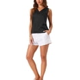 thumbnail image 2 of INSPIRE CHIC Women's Silky Satin Tank Tops Mesh V Neck Casual Sleeveless Blouses Summer Basic Tank Shirt XS Black, 2 of 6