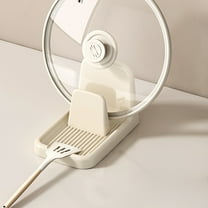 Spoon with Pot Lid Holder - Pot Lid Organizer with 2 Racks, Lid and Spoon Rack for Kitchen Counter, Spoon Holder for Spatula Pot Cover Soup Spoon Countertop Storage Non Slip Rack Clearance