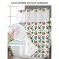 thumbnail image 4 of No Hook Cloth Fabric Shower Curtain with Snap in Liner, Tropical Botanical Waterproof Shower Curtains Set with See Through Top Window, Red Purple Summer Floral Farmhouse Bath Curtains Shower 60"x72", 4 of 6